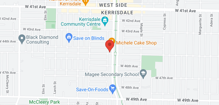 map of 303 2103 W 45TH AVENUE